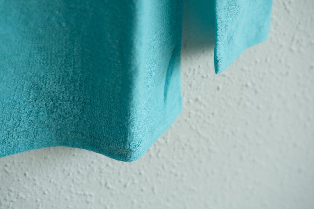 リネンコットンアンダーウェア7分袖｜レディース｜アイスブルー