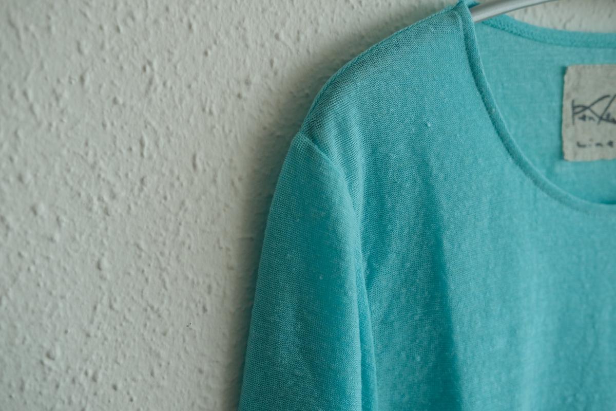 リネンコットンアンダーウェア7分袖｜レディース｜アイスブルー