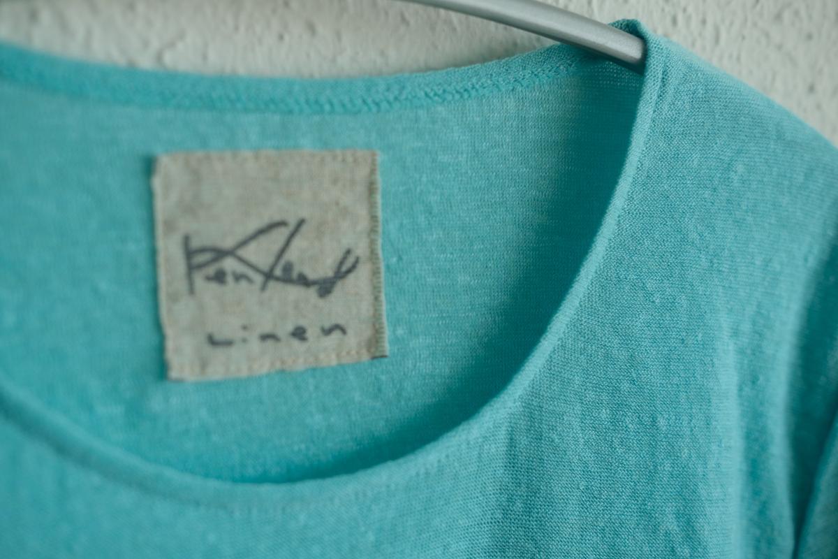 リネンコットンアンダーウェア7分袖｜レディース｜アイスブルー