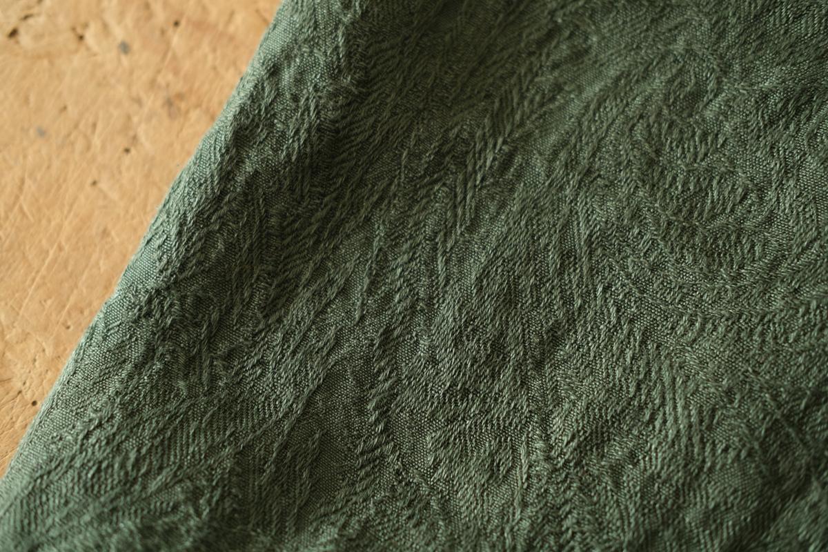 リネンジャガード織トートバッグ｜ペイズリー モスグリーン