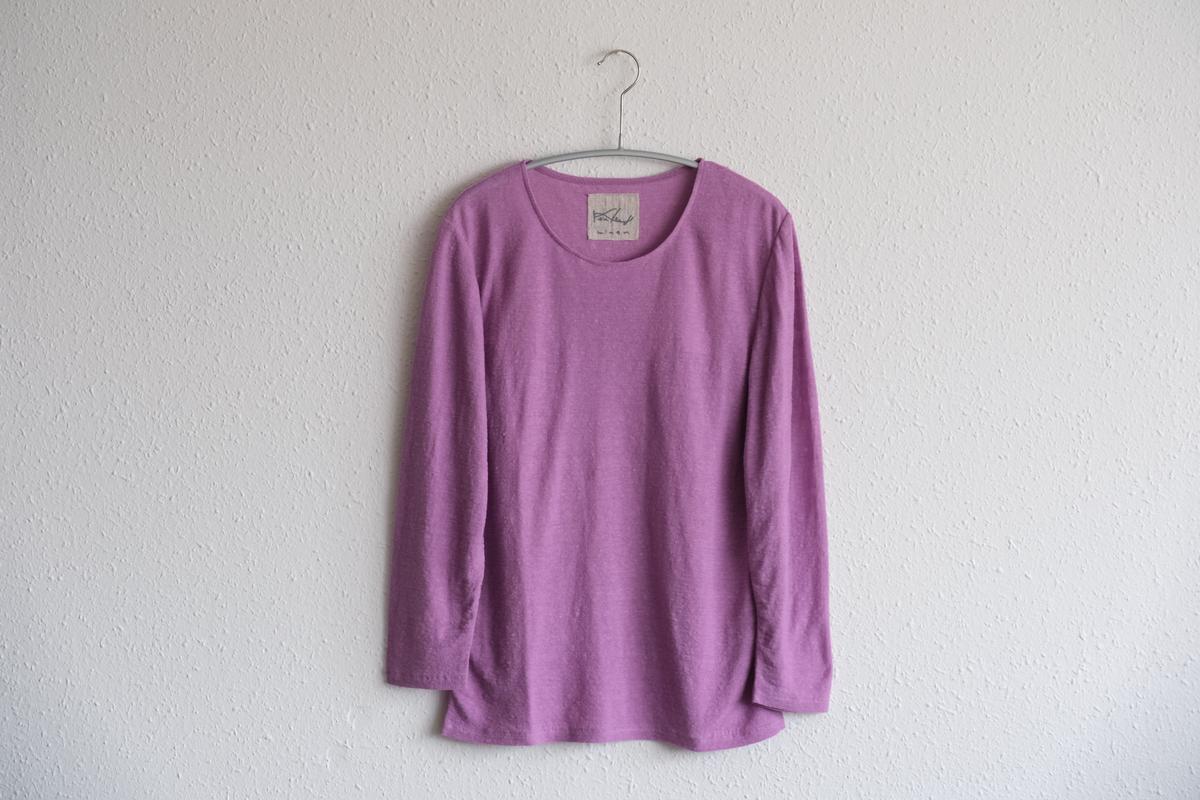 リネンコットンアンダーウェア7分袖｜レディース｜モーブ