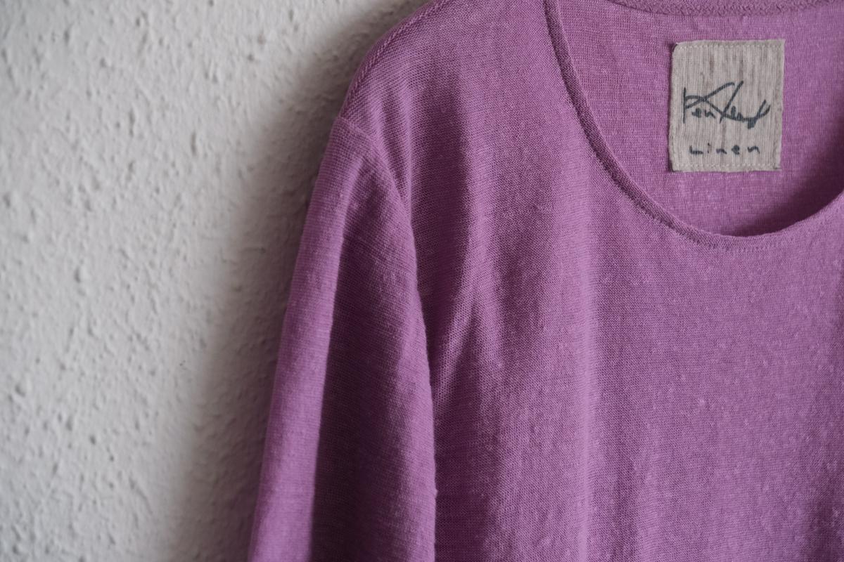 リネンコットンアンダーウェア7分袖｜レディース｜モーブ