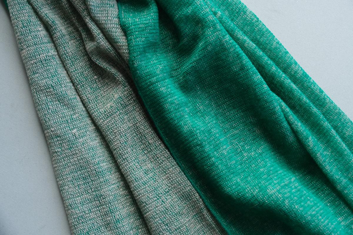リネンニットストール｜グリーン×サーブル