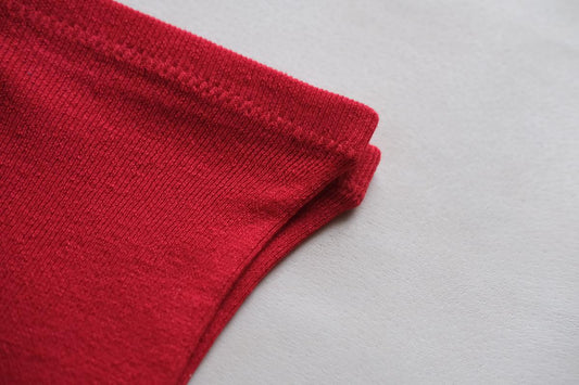 リネンニットレギンス マチ付き|赤|2 size