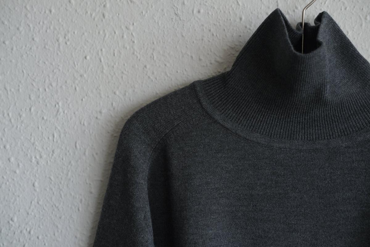 MITTAN / スーパー180'sウールタートル 灰 KN-37 / unisex