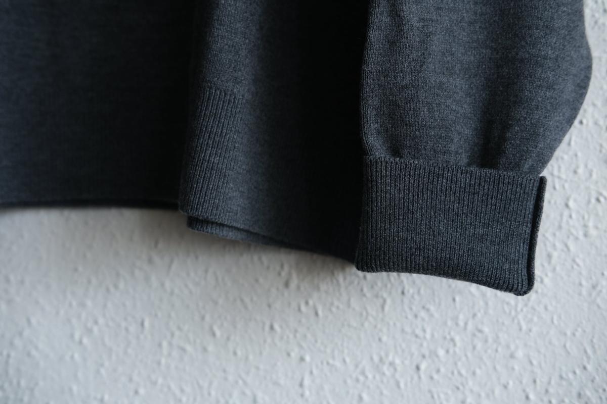 MITTAN / スーパー180'sウールタートル 灰 KN-37 / unisex