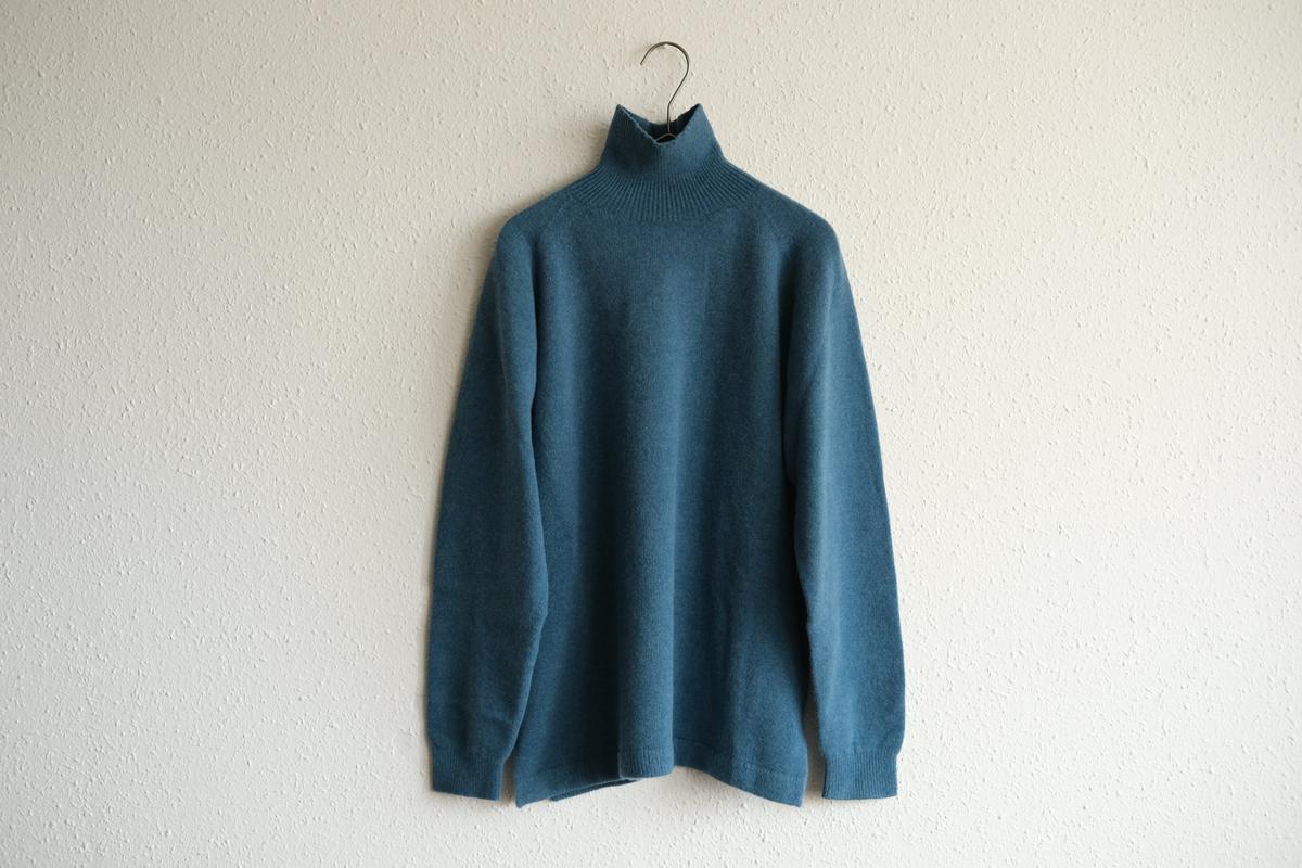 MITTAN / ウルグアイウールタートルセーター 浅葱 KN-34 / unisex