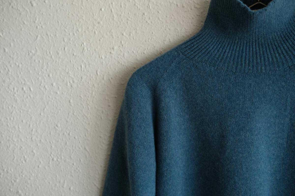 MITTAN / ウルグアイウールタートルセーター 浅葱 KN-34 / unisex