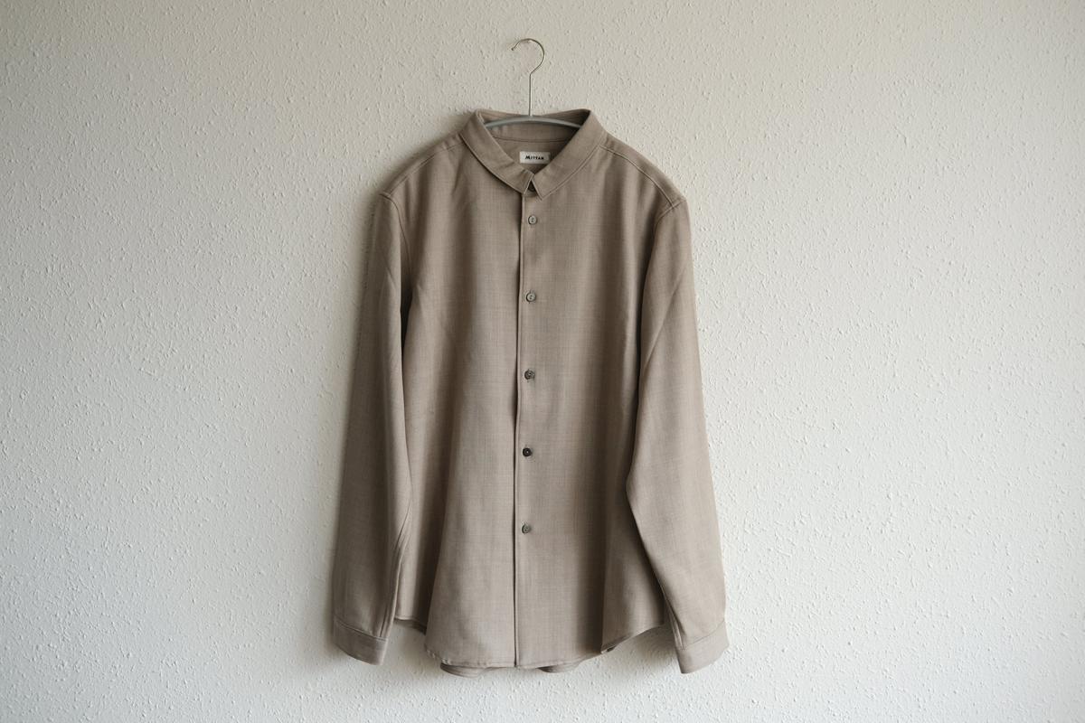 MITTAN / ストレッチNMウールシャツ 灰茶 SH-145 / unisex