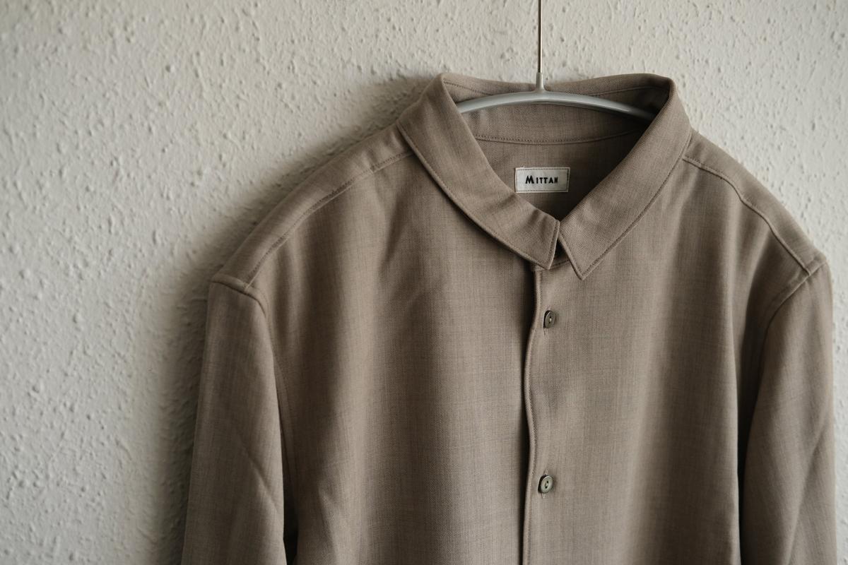 MITTAN / ストレッチNMウールシャツ 灰茶 SH-145 / unisex