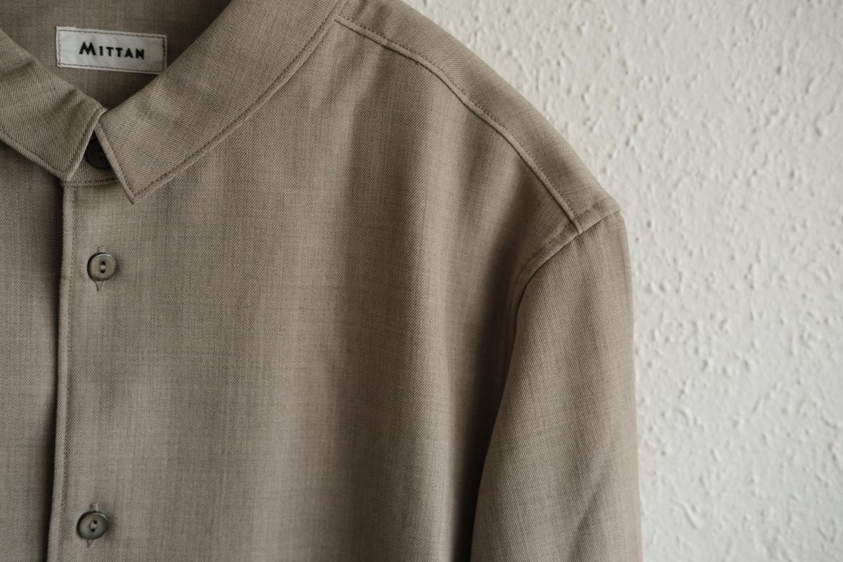 MITTAN / ストレッチNMウールシャツ 灰茶 SH-145 / unisex