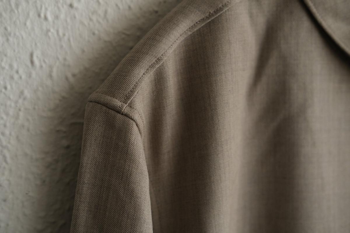 MITTAN / ストレッチNMウールシャツ 灰茶 SH-145 / unisex