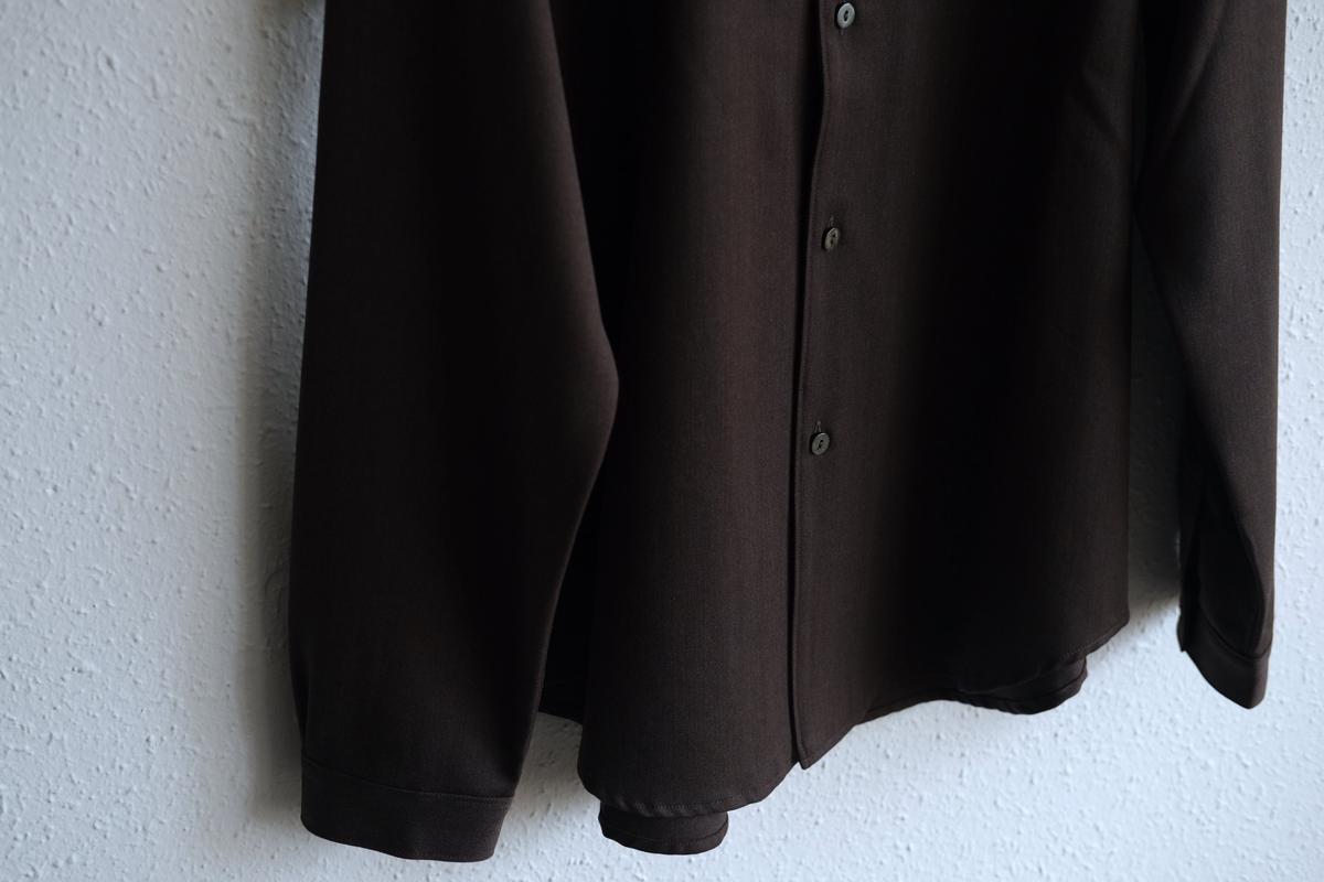 MITTAN / ストレッチNMウールシャツ 茶 SH-145 / unisex