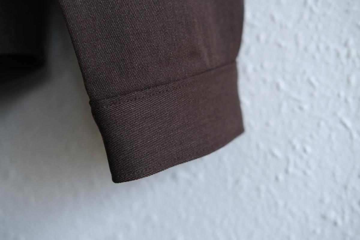 MITTAN / ストレッチNMウールシャツ 茶 SH-145 / unisex