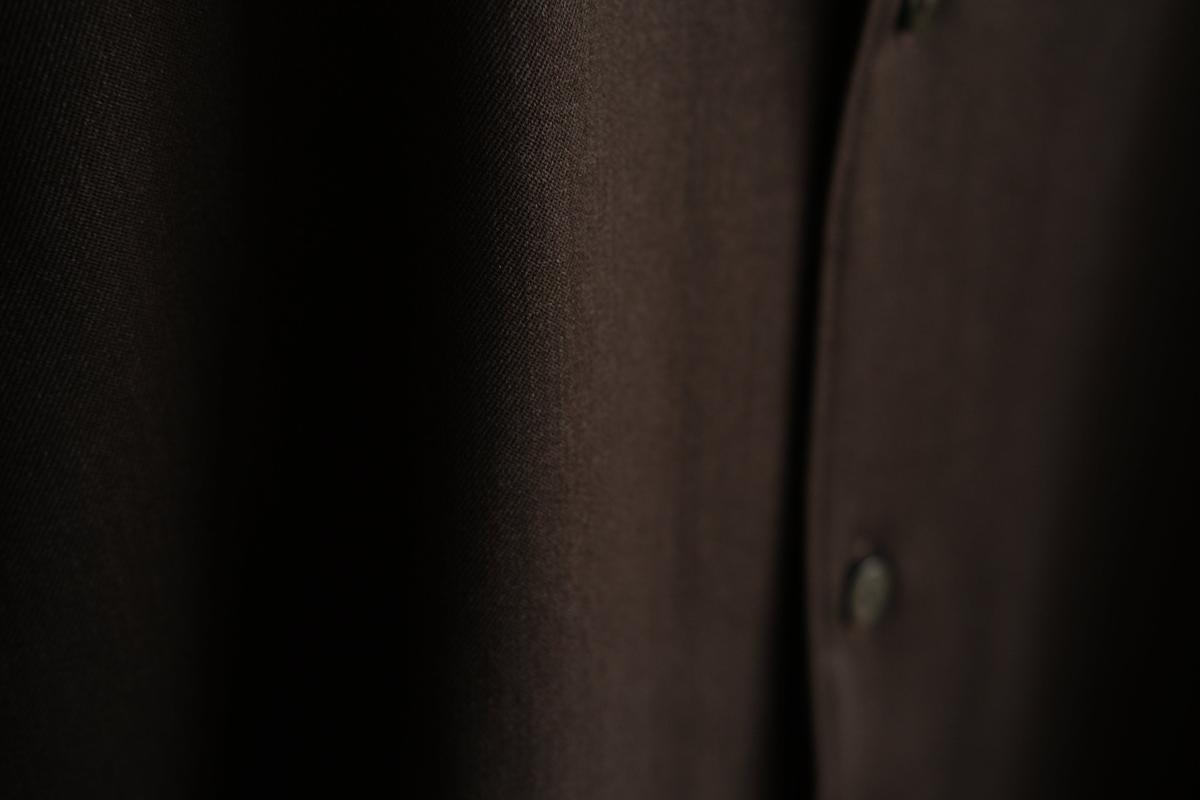 MITTAN / ストレッチNMウールシャツ 茶 SH-145 / unisex