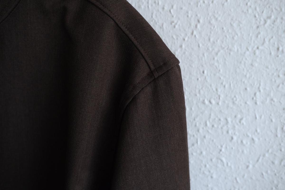 MITTAN / ストレッチNMウールシャツ 茶 SH-145 / unisex