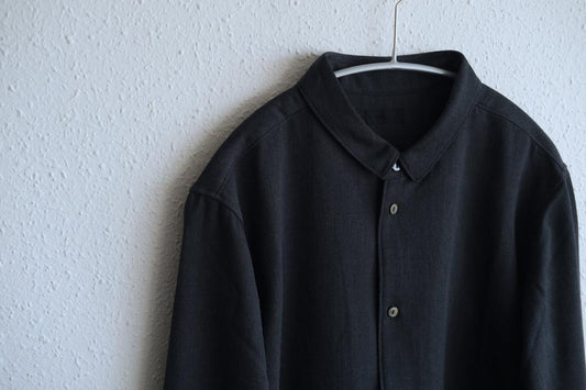 MITTAN / ストレッチNMウールシャツ 墨黒 SH-145 / unisex