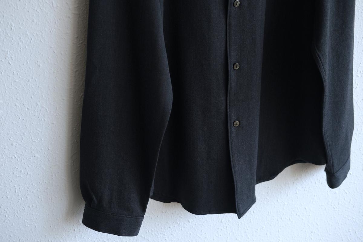MITTAN / ストレッチNMウールシャツ 墨黒 SH-145 / unisex