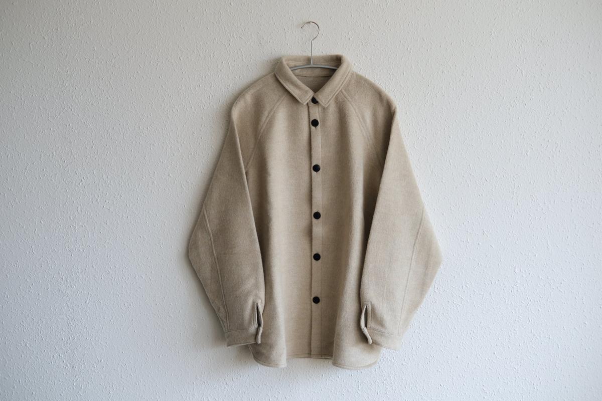 MITTAN / ウールシルクキャメルシャツ 白茶 SH-108 / unisex