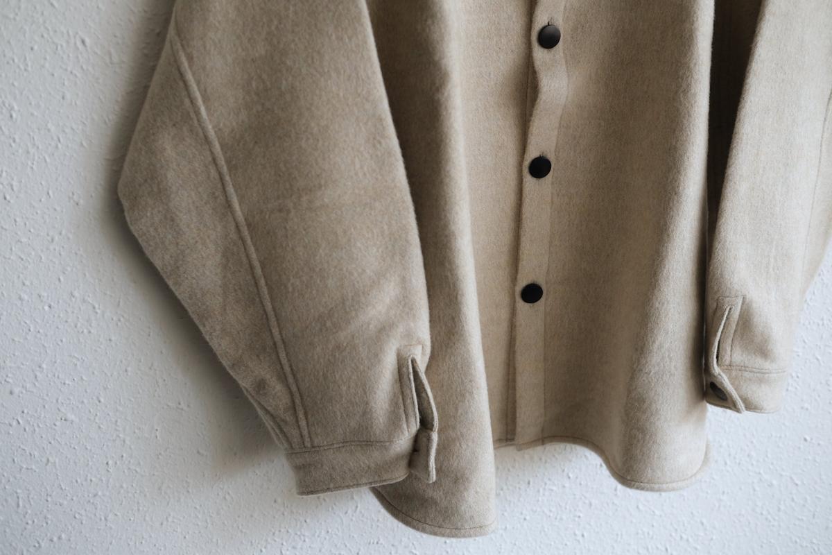 MITTAN / ウールシルクキャメルシャツ 白茶 SH-108 / unisex