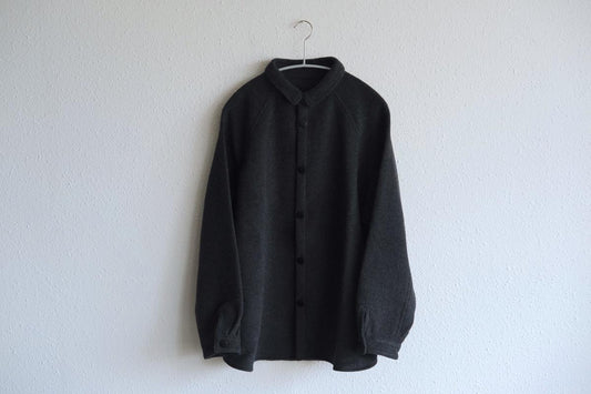MITTAN / ウールシルクキャメルシャツ 濃灰 SH-108 / unisex