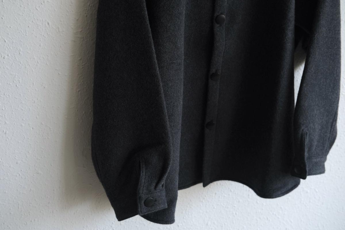 MITTAN / ウールシルクキャメルシャツ 濃灰 SH-108 / unisex