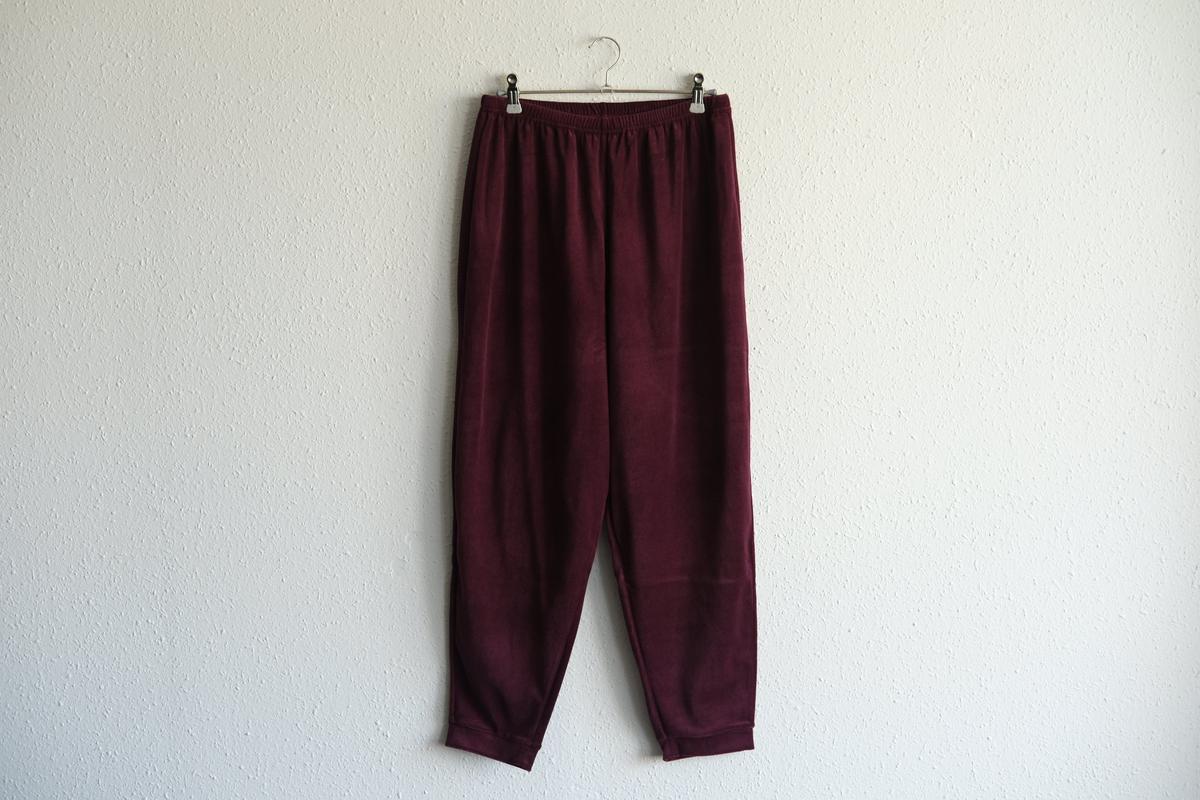 yohaku ドバイパンツ｜ベロア素材 ボルドー｜unisex freesize