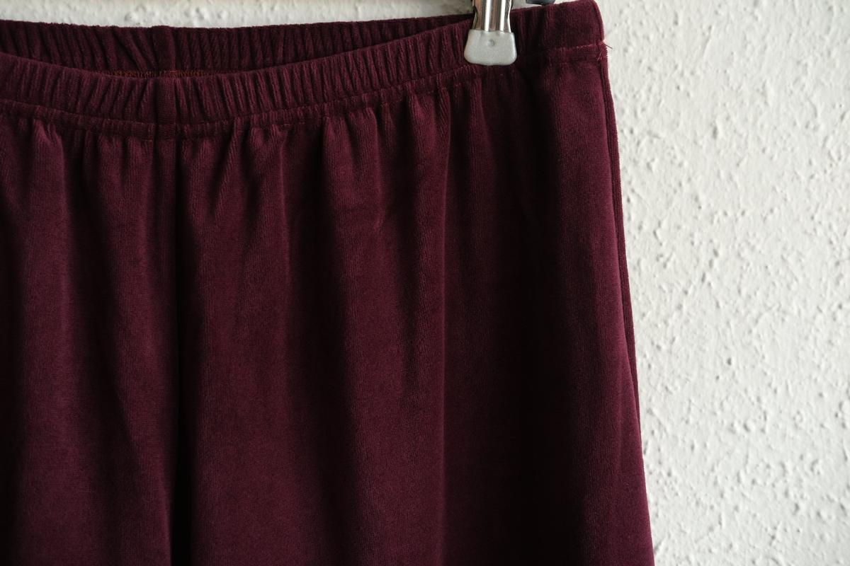 yohaku ドバイパンツ｜ベロア素材 ボルドー｜unisex freesize