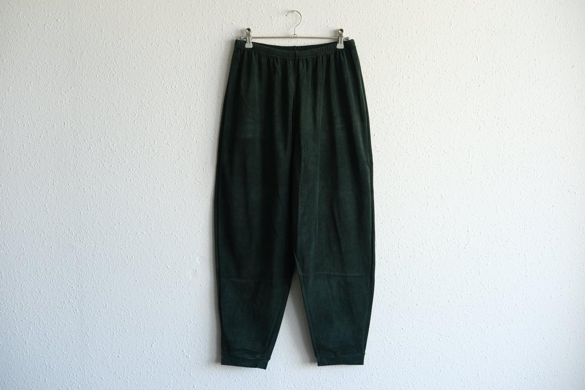 yohaku ドバイパンツ｜ベロア素材 グリーン｜unisex freesize