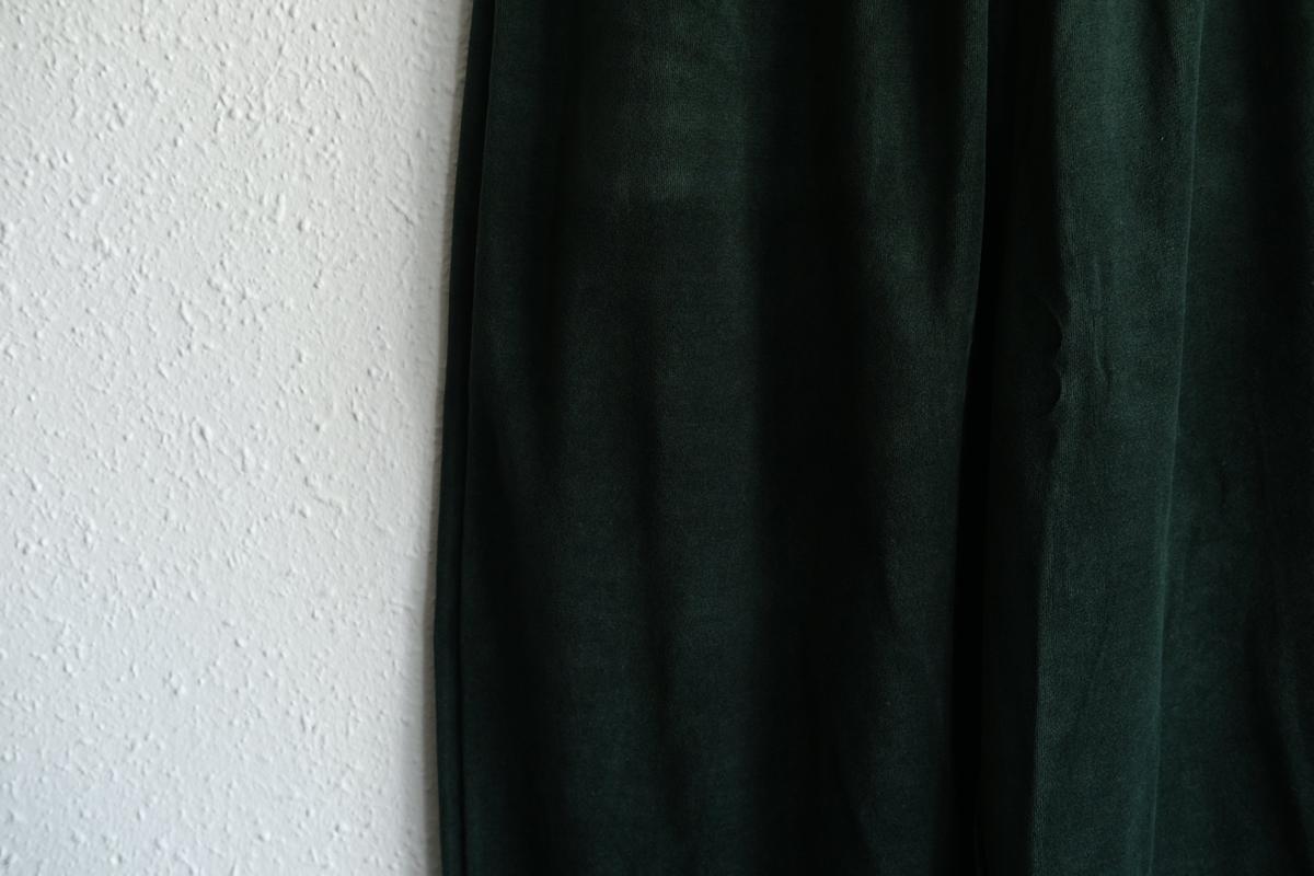 yohaku ドバイパンツ｜ベロア素材 グリーン｜unisex freesize