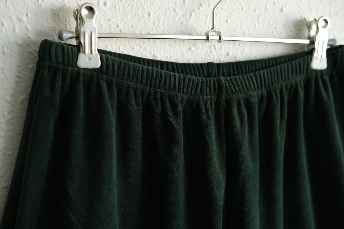 yohaku ドバイパンツ｜ベロア素材 グリーン｜unisex freesize