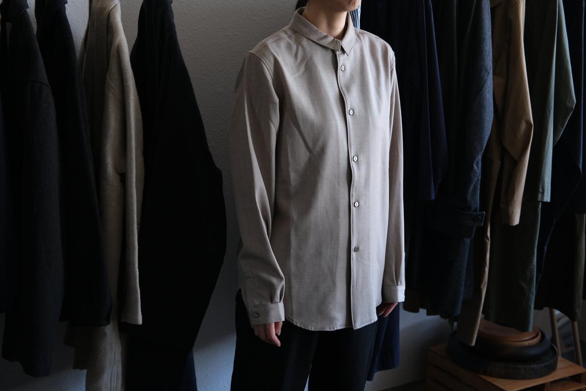 MITTAN / ストレッチNMウールシャツ 墨黒 SH-145 / unisex