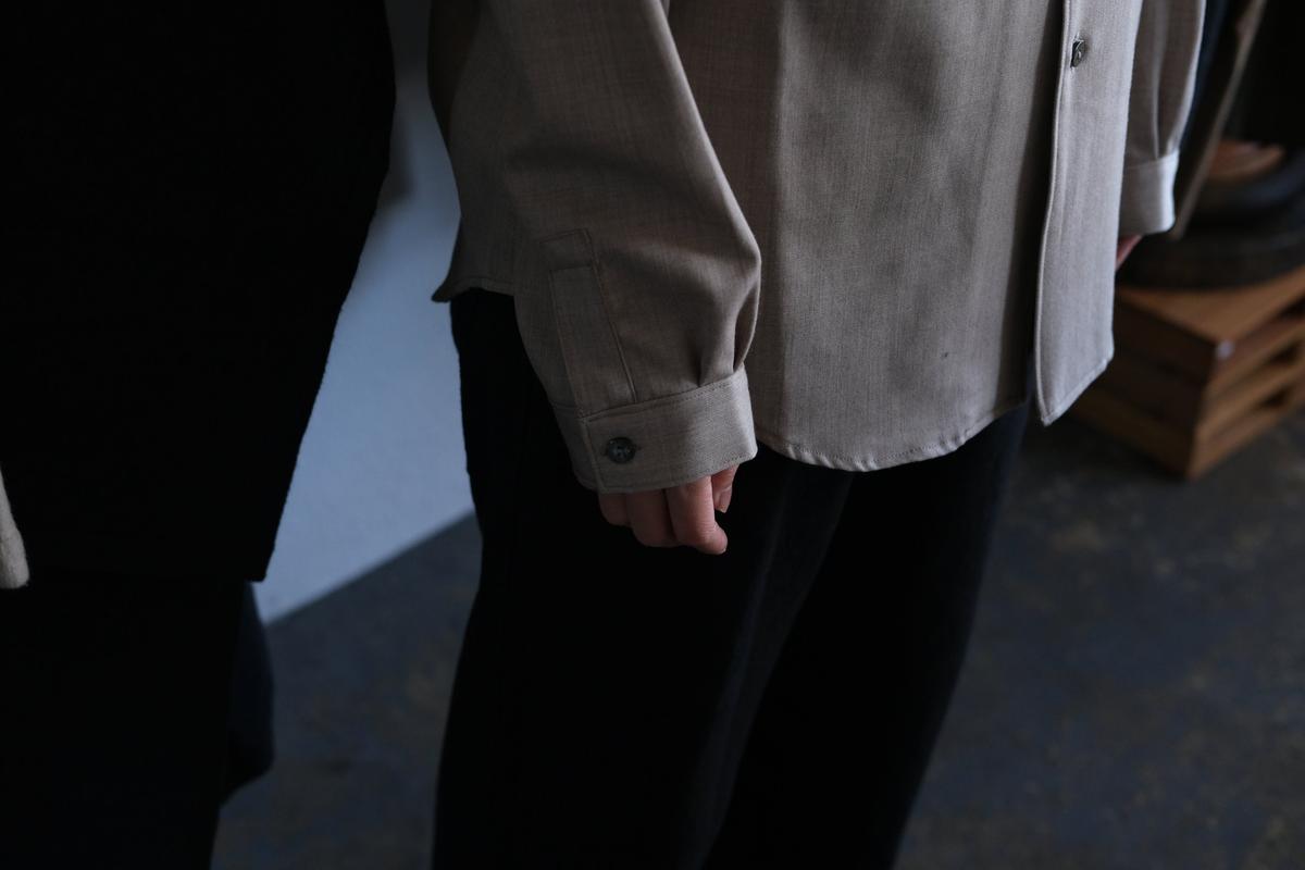 MITTAN / ストレッチNMウールシャツ 墨黒 SH-145 / unisex