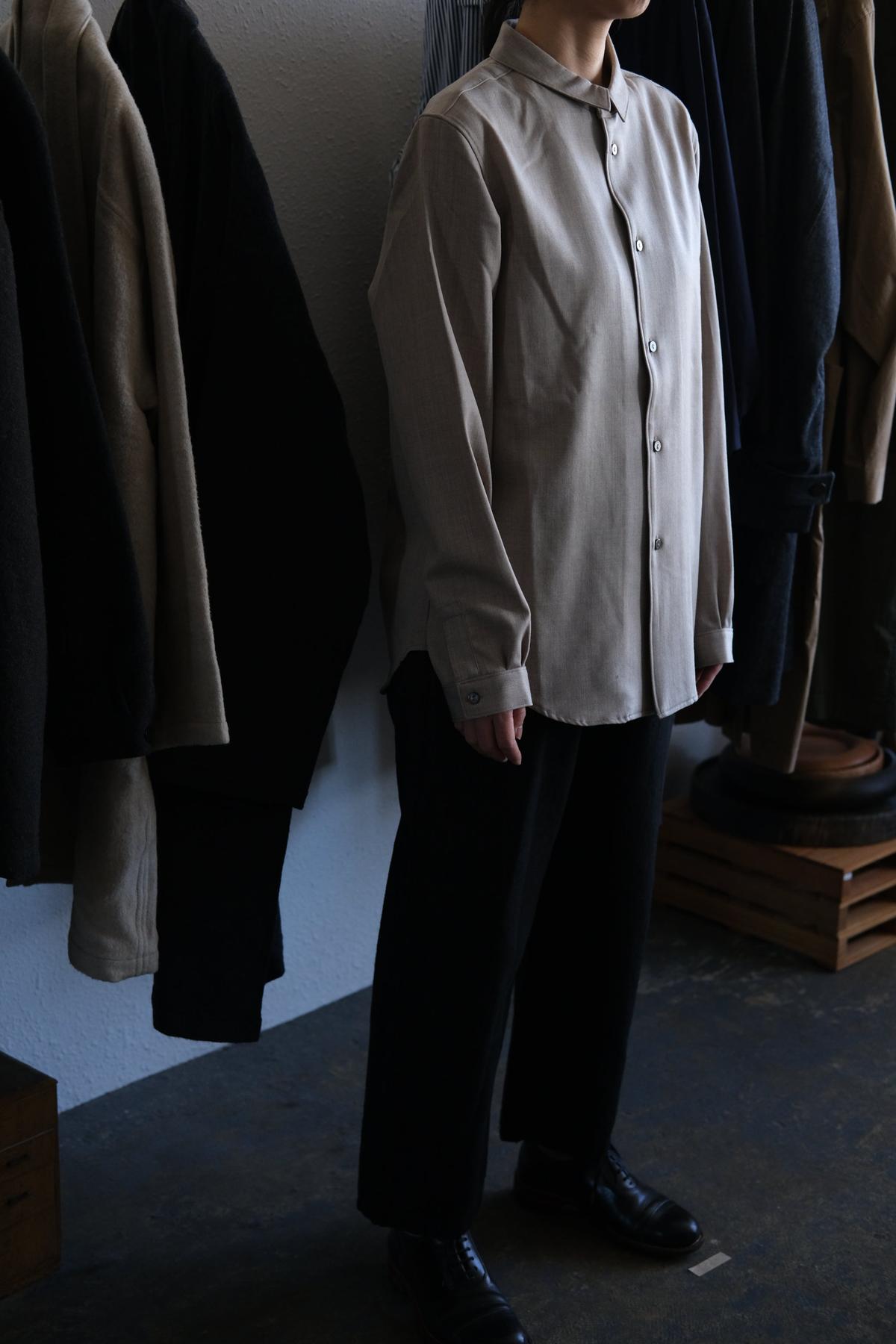 MITTAN / ストレッチNMウールシャツ 墨黒 SH-145 / unisex