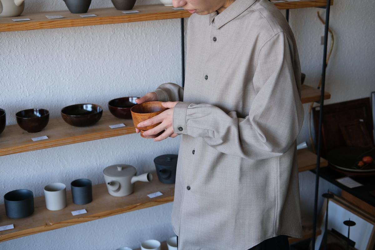 MITTAN / ストレッチNMウールシャツ 墨黒 SH-145 / unisex