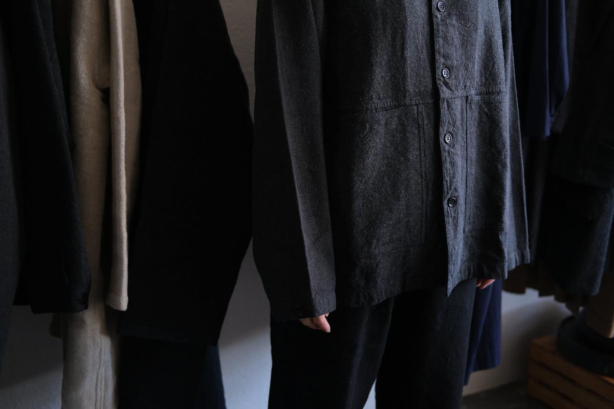 MITTAN / 亜麻苧麻絹シャツジャケット 墨茶 JK-76 / unisex