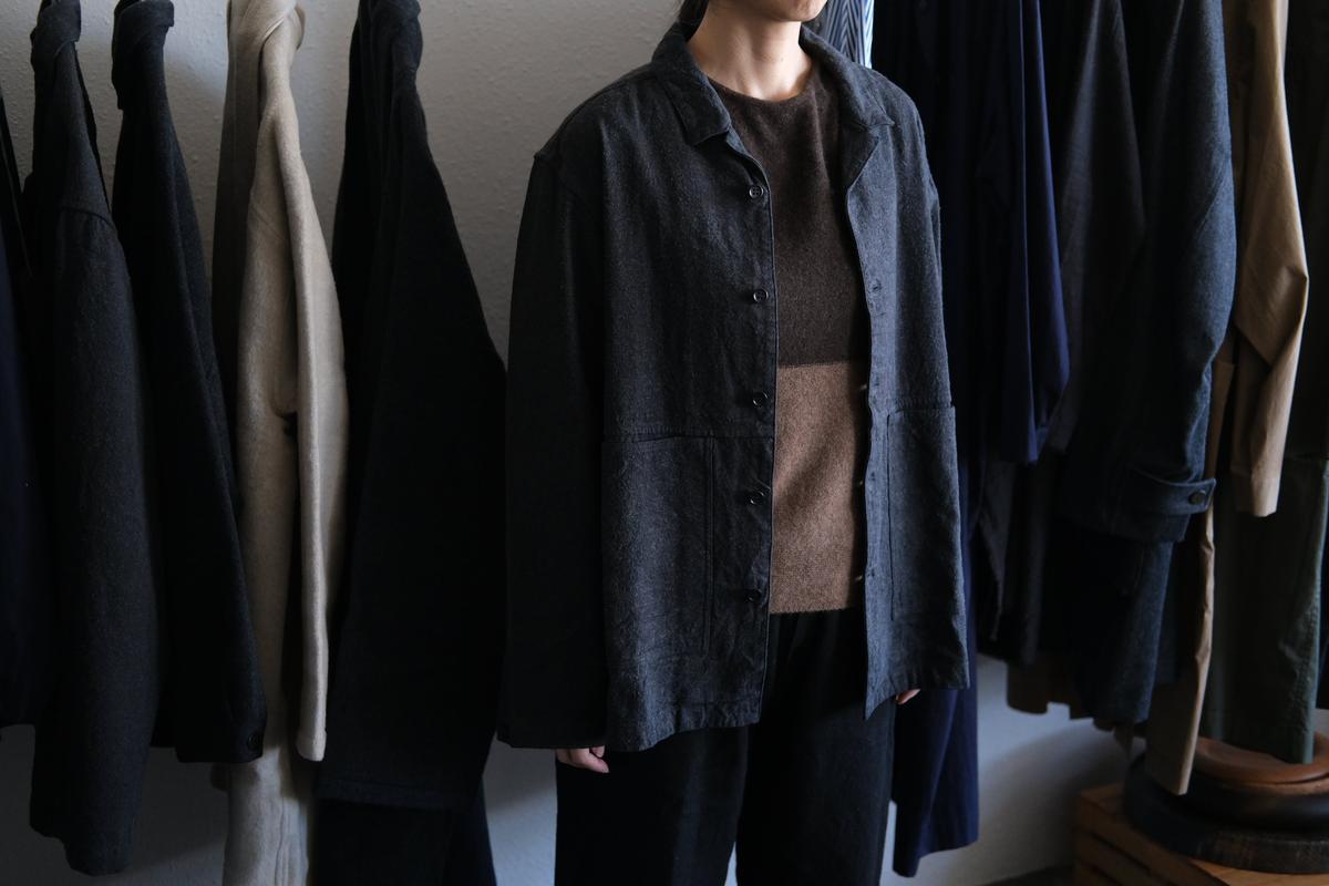 MITTAN / 亜麻苧麻絹シャツジャケット 墨茶 JK-76 / unisex