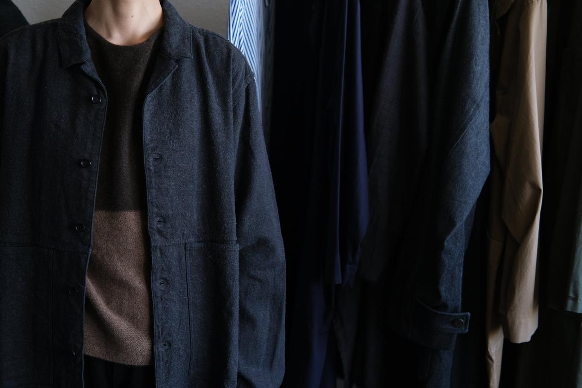 MITTAN / 亜麻苧麻絹シャツジャケット 墨茶 JK-76 / unisex