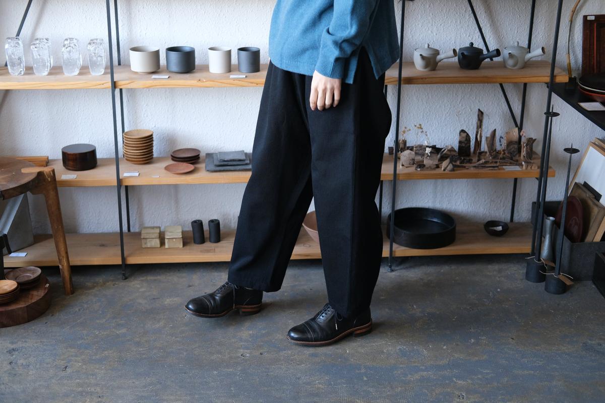 MITTAN / NMウールOCツイルパンツ 白黒 PT-125 / unisex