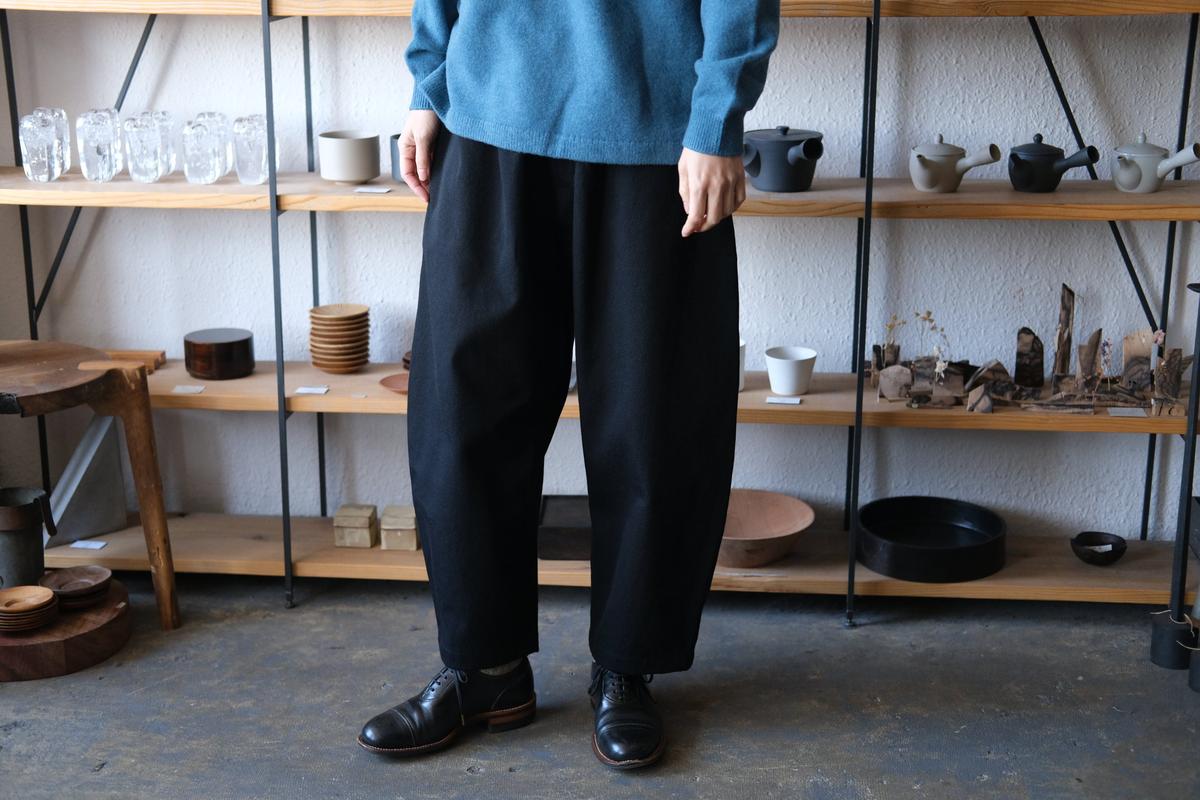 MITTAN / NMウールOCツイルパンツ 白黒 PT-125 / unisex