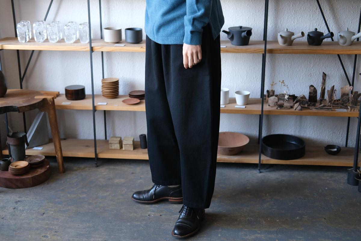 MITTAN / NMウールOCツイルパンツ 白黒 PT-125 / unisex