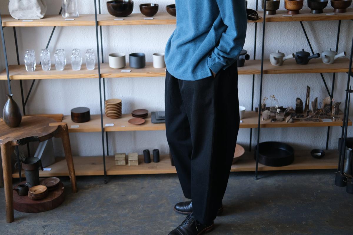 MITTAN / NMウールOCツイルパンツ 白黒 PT-125 / unisex