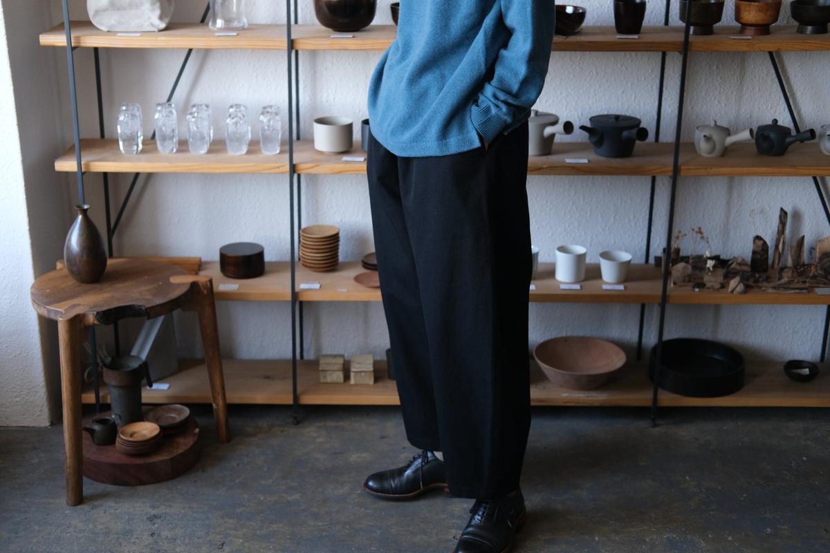 MITTAN / NMウールOCツイルパンツ 白黒 PT-125 / unisex