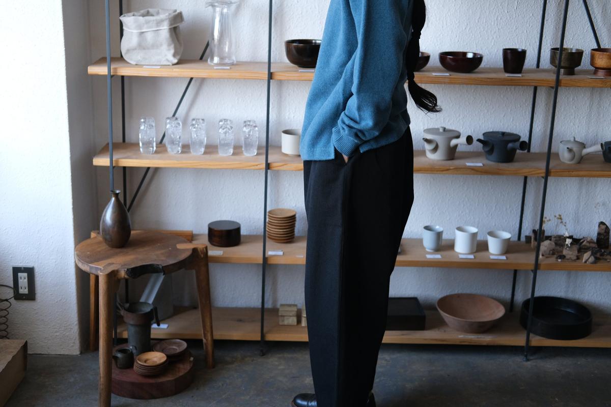 MITTAN / NMウールOCツイルパンツ 白黒 PT-125 / unisex