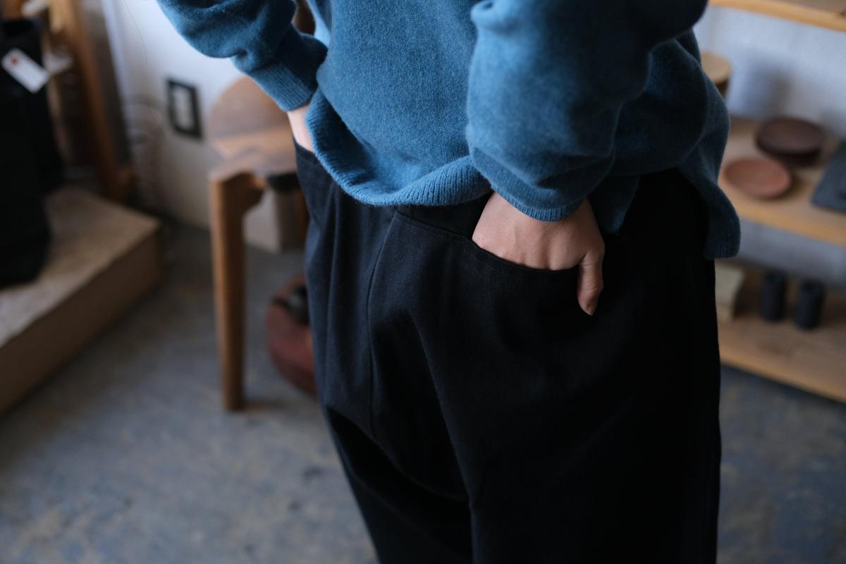 MITTAN / NMウールOCツイルパンツ 白黒 PT-125 / unisex