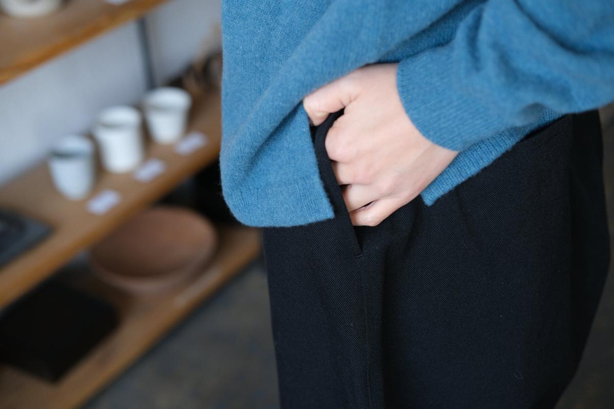 MITTAN / NMウールOCツイルパンツ 白黒 PT-125 / unisex