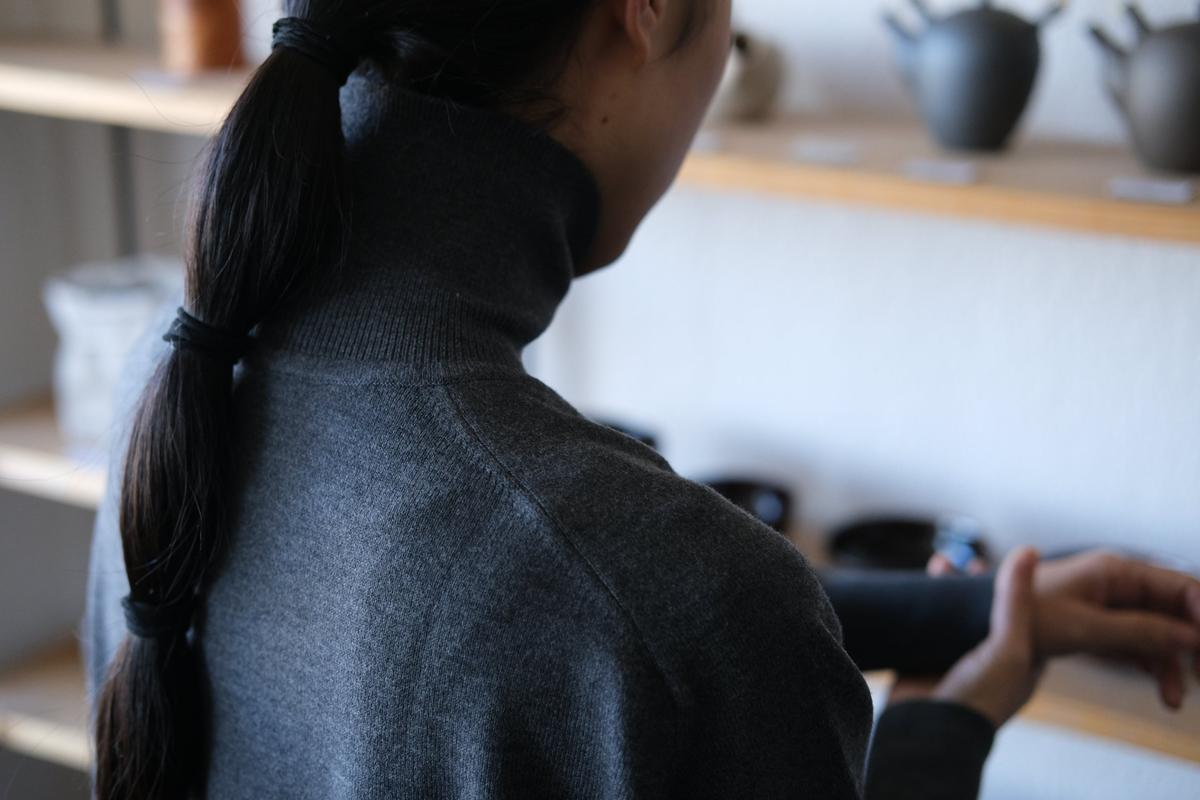 MITTAN / スーパー180'sウールタートル 黒 KN-37 / unisex