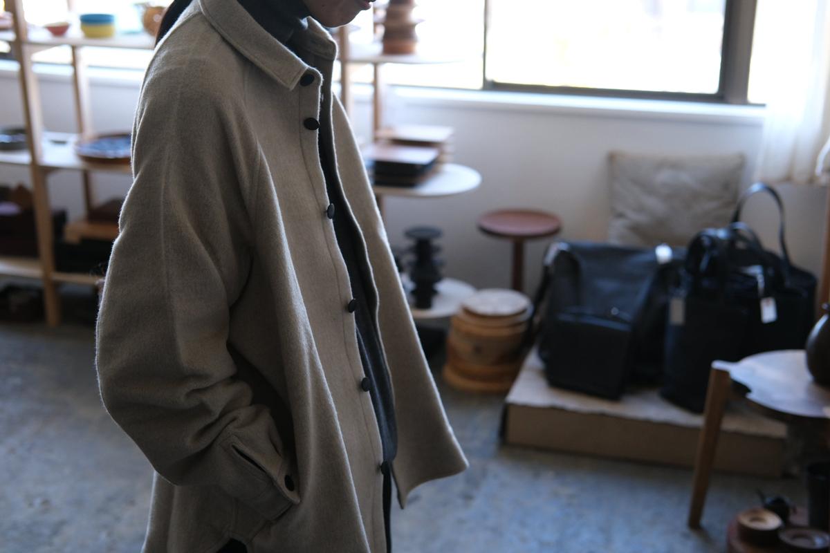 MITTAN / ウールシルクキャメルシャツ 濃灰 SH-108 / unisex