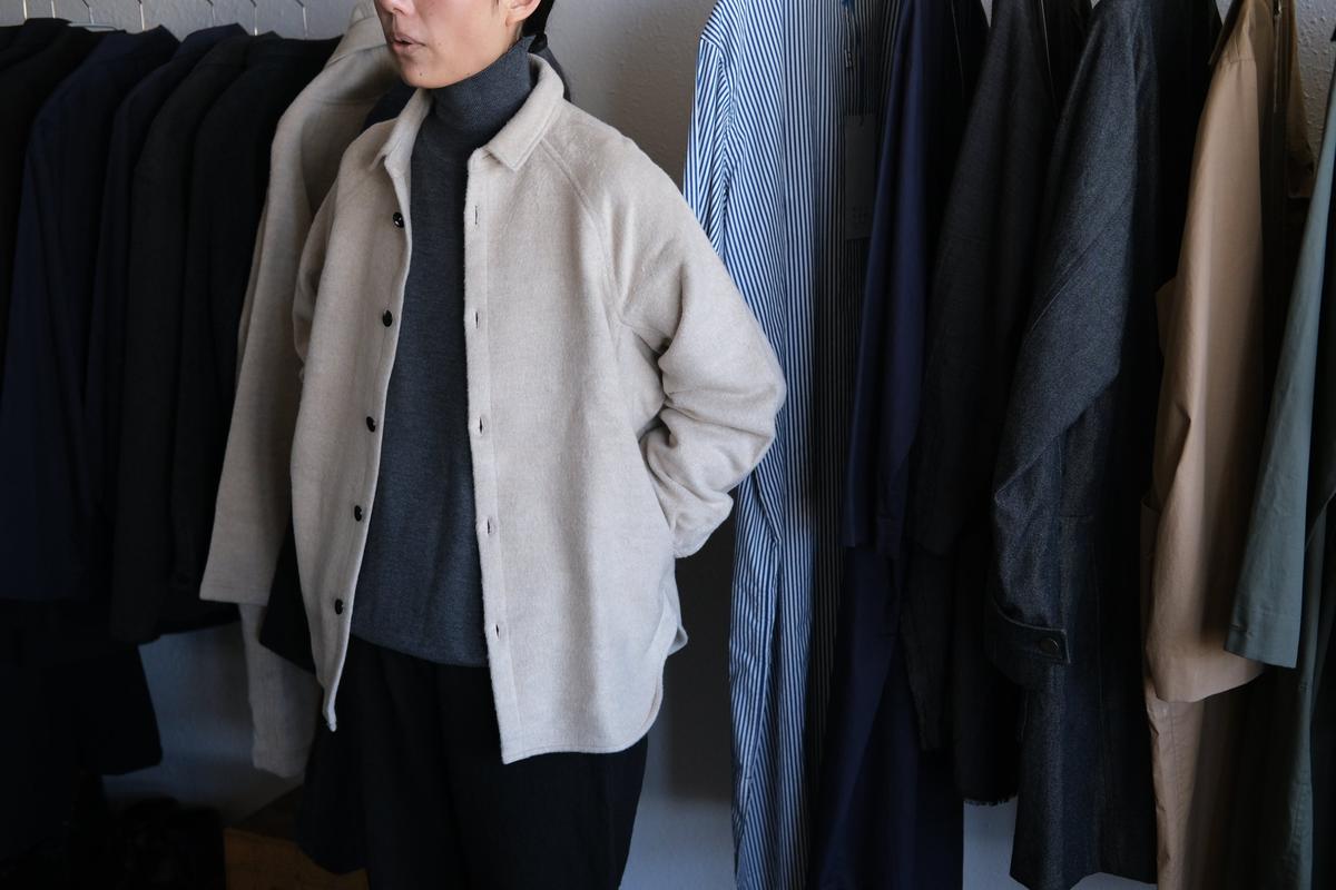 MITTAN / ウールシルクキャメルシャツ 濃灰 SH-108 / unisex