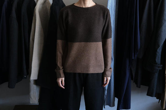 enrica cashmere sable knit|natural×beige